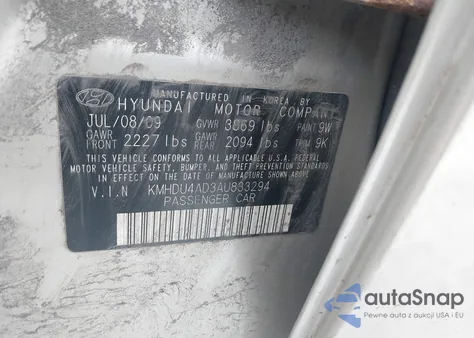 2010 Hyundai Elantra Gls из США, поврежденный, VIN KMHDU4AD3AU833294